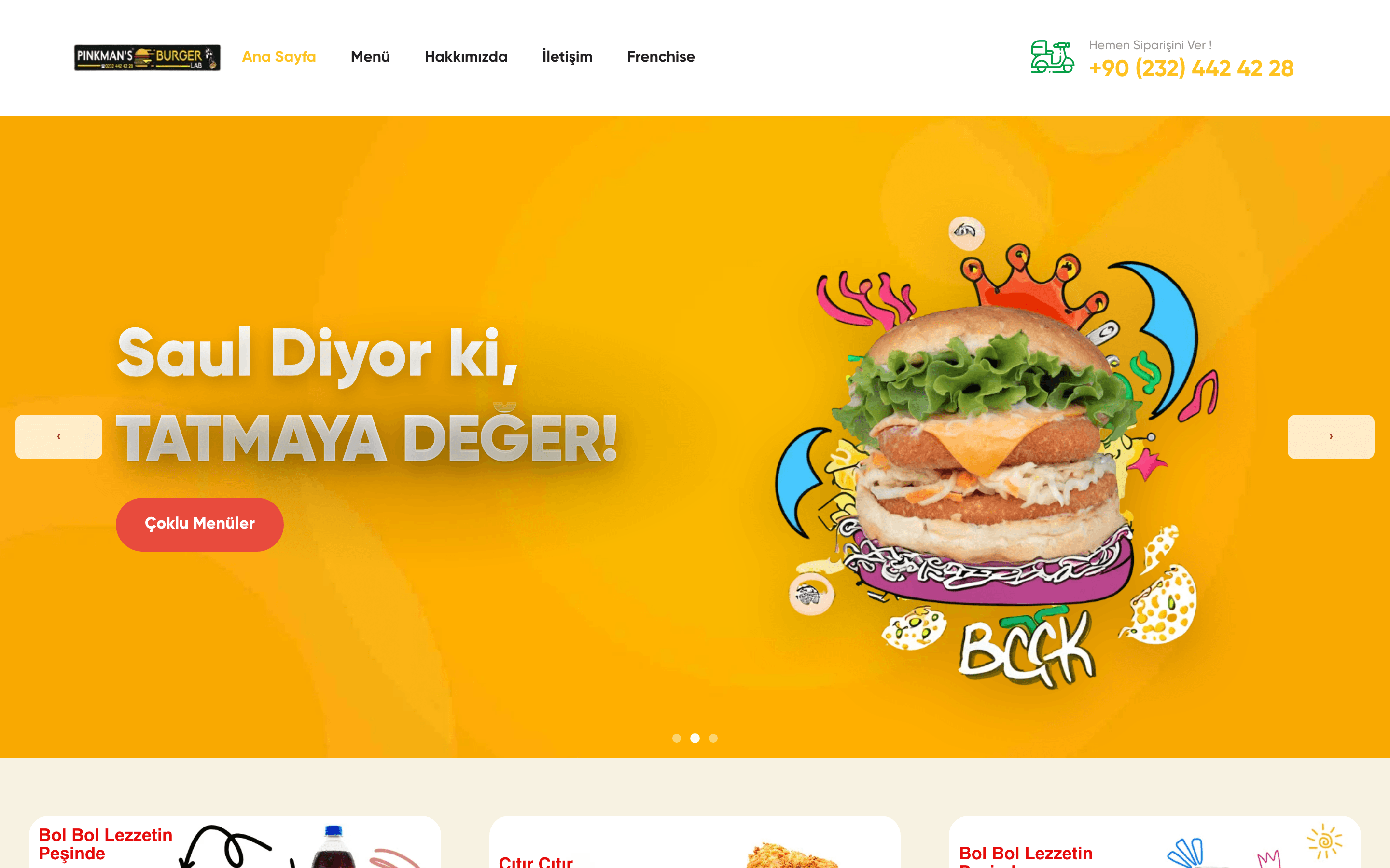 Pinkman's Burger Lab — Restoran Web Sitesi